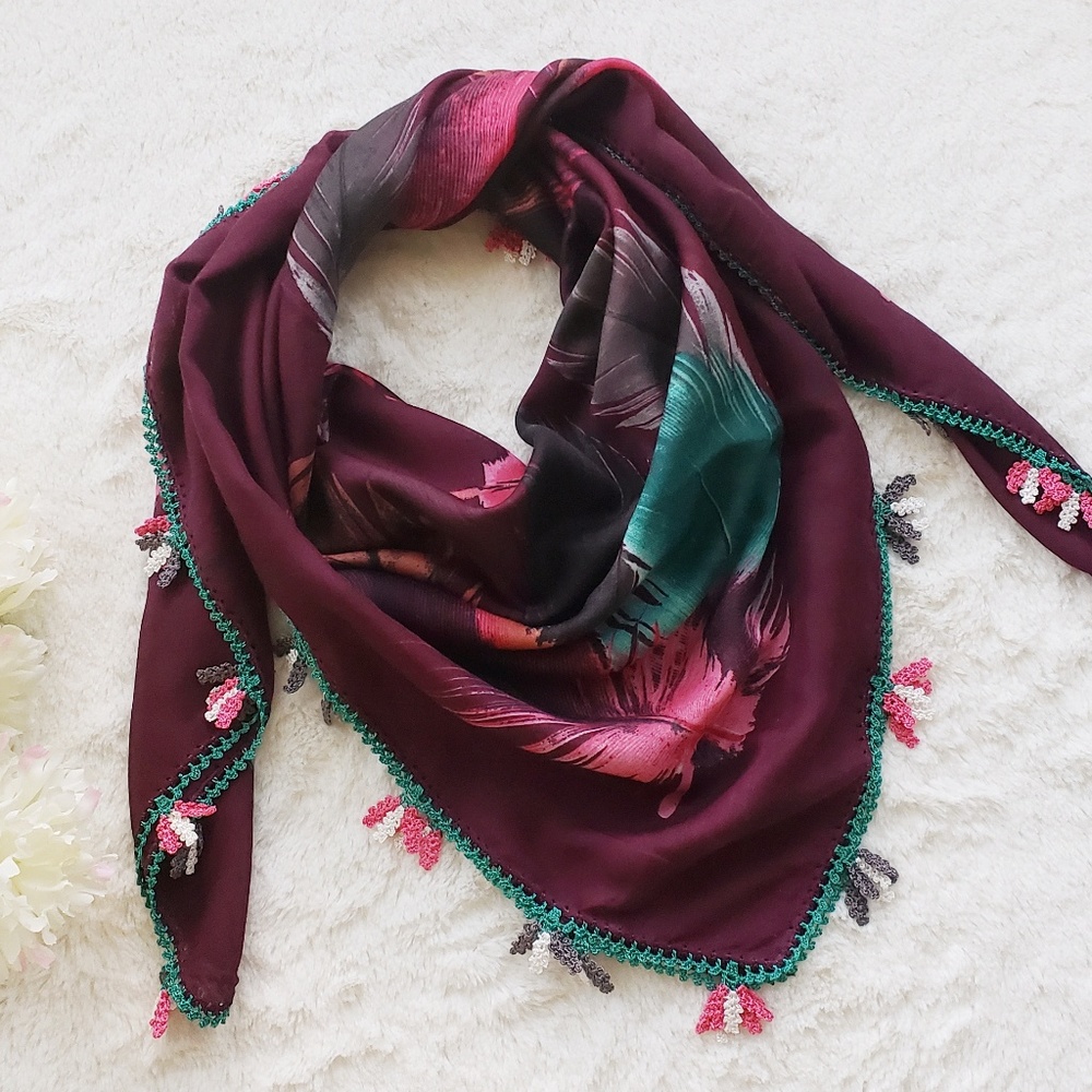 Exotic Hand Made Needle Lace Scarf